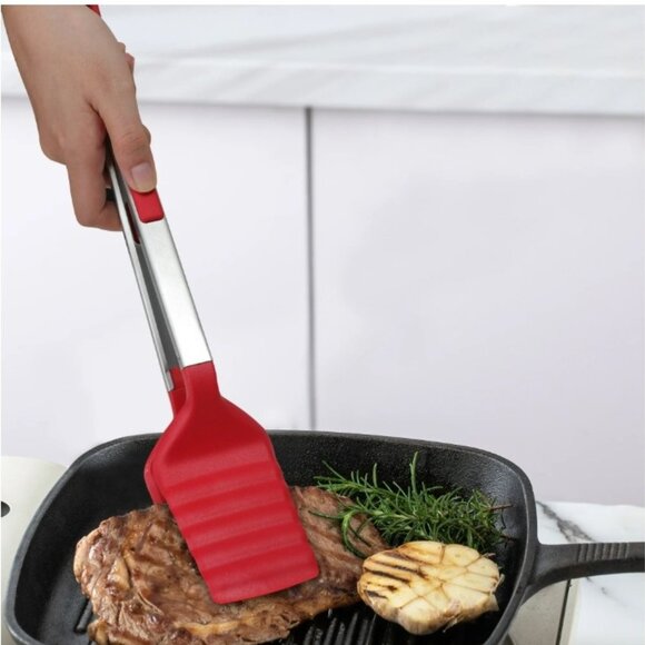 5/$20 NEW Locking Nylon & Stainless Turner Tongs - Picture 2 of 5